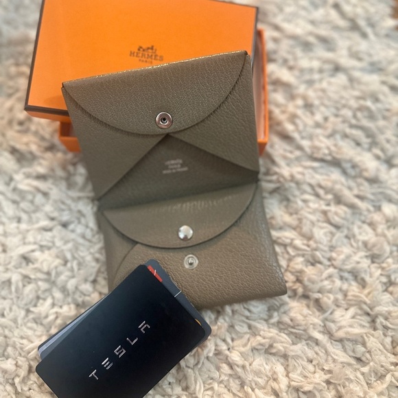 Hermès Taupe Calvi Duo Wallet - Picture 11 of 12